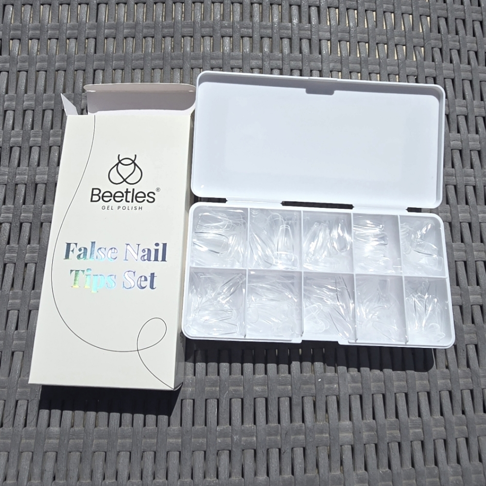 Beetles False Nail Tips Set 500 Pcs. Medium Coffin Shape